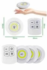 Yapışkanlı 3'lü Spot Led Işık Lamba Montajsız Pilli Uzaktan Kumandalı - Görsel 5