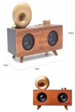 Bluetooth Nostalji Speaker Radyo Gramofon Ahşap Renk Vintage - Görsel 5
