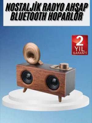 Gramafon Radyo Bluetooth Hoparlör Nostaljik Radyo FM Radyo