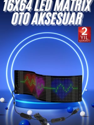 LED Matrix Panel RGB Ekran Kumandalı 16X64 Araç Camına Uygun