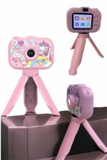 Çocuklara Özel Ayaklı Mini Fotoğraf Makinesi Dijital LCD Ekran - Görsel 3