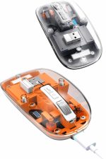 Mouse Fare Kablosuz Mouse Fare Şarjlı Bluetooth Sessiz 5 Tuşlu Şeffaf - Görsel 2