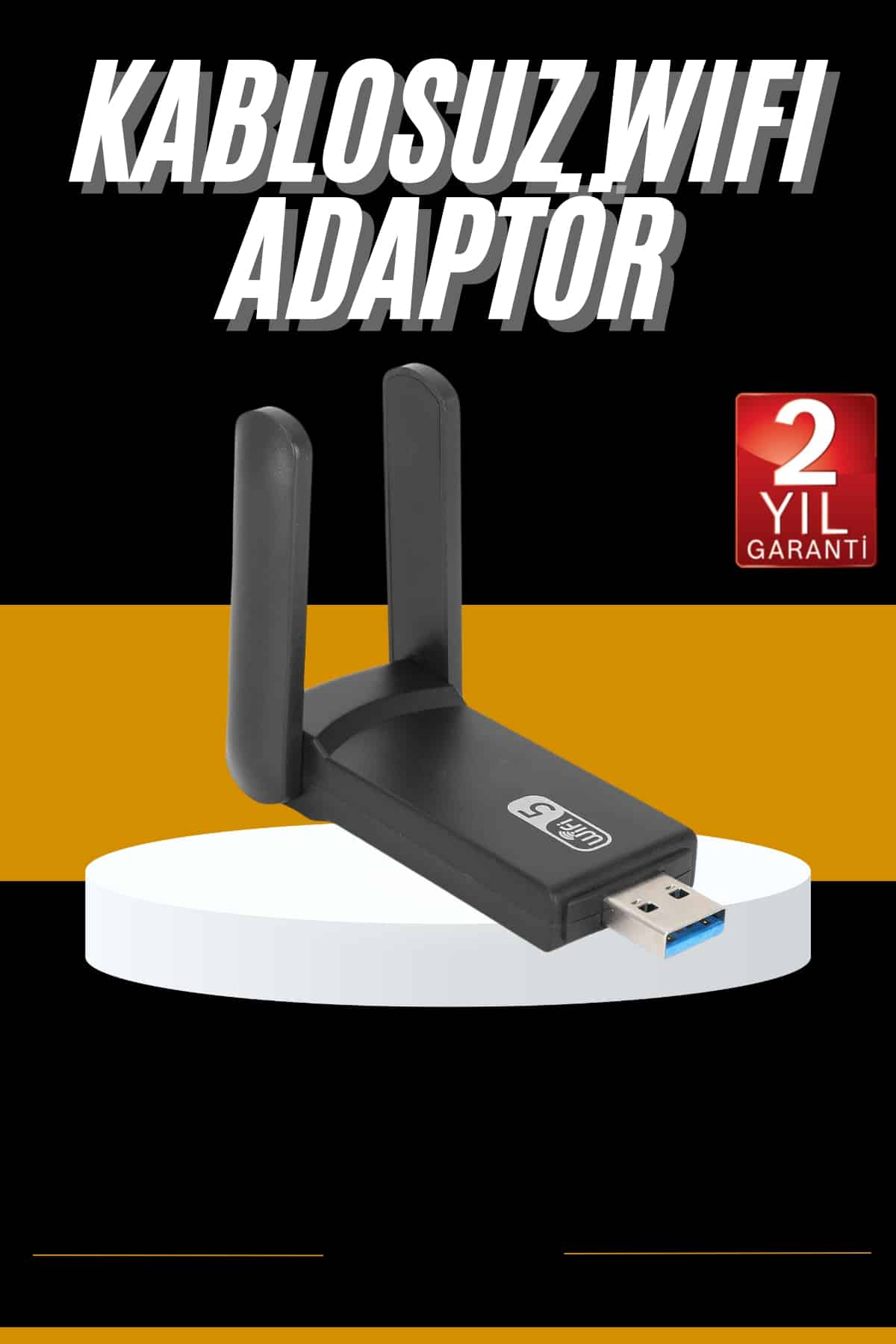 1214854_11-137.jpg Mbps Wifi Alıcı Kablosuz Wifi Adaptörü Çift Band Çift Antenli - Görsel 1
