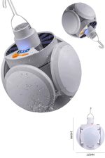 Katlanabilir Askılı Kamp Lambası 5 Kanatlı Pratik Güneş Enerjili - Görsel 5