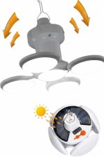 Kamp Lambası Güneş Enerjili Solar 5 Kanatlı Katlanır Lamba Karavan - Görsel 3