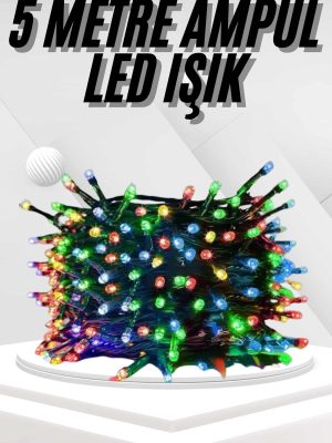 Ledli Fişli Led Dekor Lambası 5M RGB Yılbaşı Ağacı Işığı