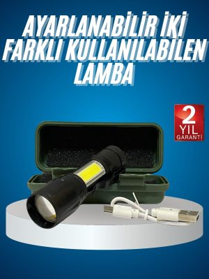Led Lamba El Feneri Küçük Taşınabilir USB Şarjlı Acil Durum Lambası