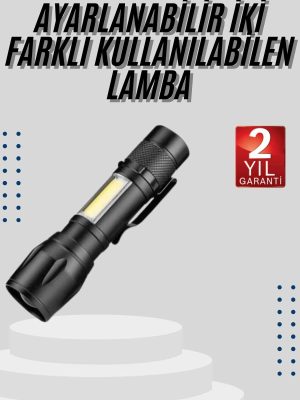 EL Feneri Uzun Menzilli Usb Şarj Edilebilir Kamp Lambası
