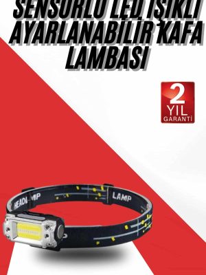 Sensörlü Kamp Lambası Ayarlanabilir Kafa Lambası Kafa Bantlı
