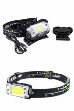 Yüksek Işıklı Şarjlı ve Sensörlü LED Kafa Lambası Kamp Lambası - Görsel 5