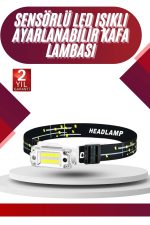 Yüksek Işıklı Şarjlı ve Sensörlü LED Kafa Lambası Kamp Lambası