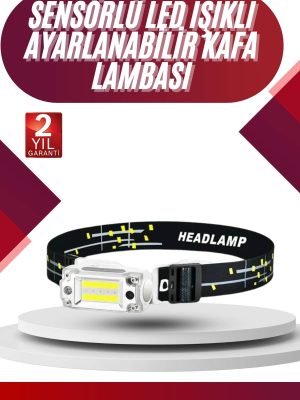 Yüksek Işıklı Şarjlı ve Sensörlü LED Kafa Lambası Kamp Lambası