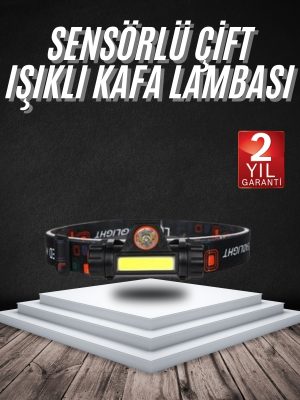 Kafa Lambası Çalışma Işığı Süper Parlak Mıknatıslı Lityum Lion Pilli