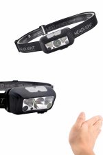 Kamp Lambası Kafa Feneri Kafa Lambası Ayarlanabilir Sensörlü Şarjlı - Görsel 3