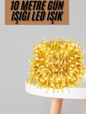 Dekoratif Peri Led 100 Ledli Gün Işığı Pilli 10 Metre Gün Işığı