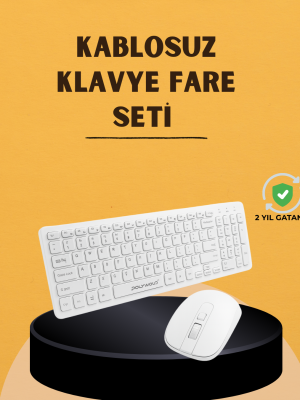 Klavye Mouse Seti Sessiz Kablosuz Türkçe TV  PC Uyumlu