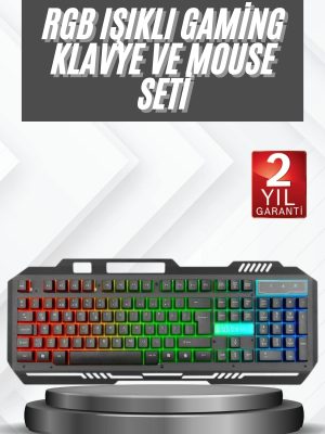 Işıklı Oyuncu Q Klavye Mouse Seti Siyah Gaming Oyuncu Klavye