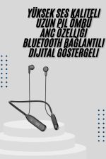Bluetooth Kulaklık Kablolu Android ve İOS Uyumlu ANC Özellikli 100 saat sarj - Görsel 2