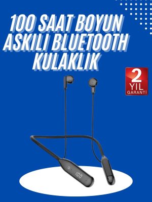 100 Saat Kablolu Boyun Askılı Dijital Göstergeli Bluetooth Kulaklık