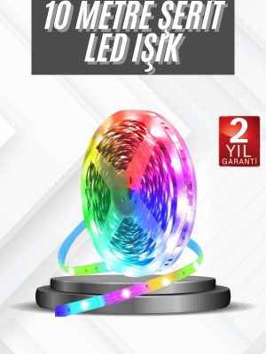 RGB Şerit Led 10 Metre Led Işık Kumanda ile Kontrol RGB