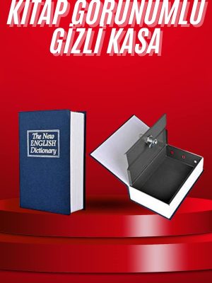 Kitap Görünümlü Gizli Kasa Büyük Boy Anahtarlı Kilitli Para Kasası