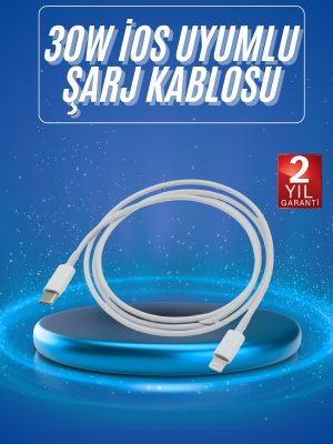 Type-C Ligtning 30W İOS Şarj Kablosu Hızlı Şarj Kablosu
