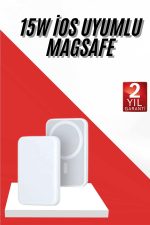 İOS Uyumlu Magsafe Kablosuz 15w Şarj Powerbank Magesafe