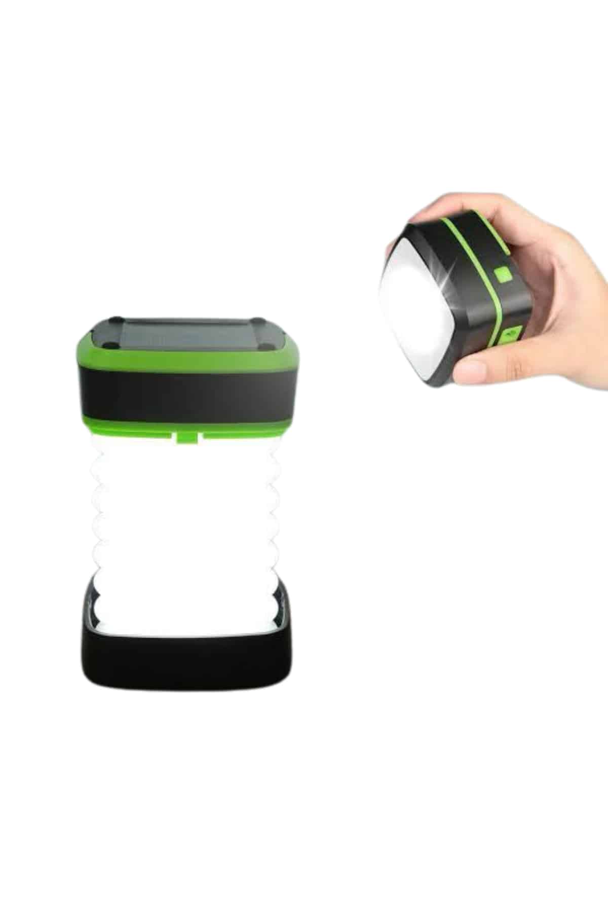 1214936_14-99.jpg Kamp Lambası Katlanabilir Lamba Solar Şarjlı Led Lamba El Fenerli - Görsel 4