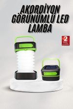 Katlanabilir Kamp Lambası Akordiyon Lamba Şarjlı 3 Kademeli Solar