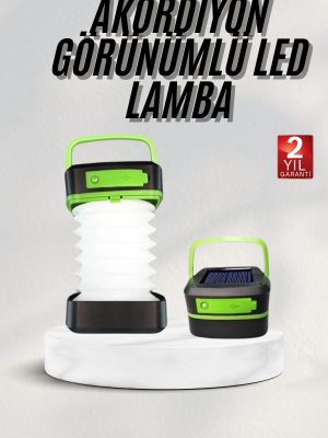 Katlanabilir Kamp Lambası Akordiyon Lamba Şarjlı 3 Kademeli Solar