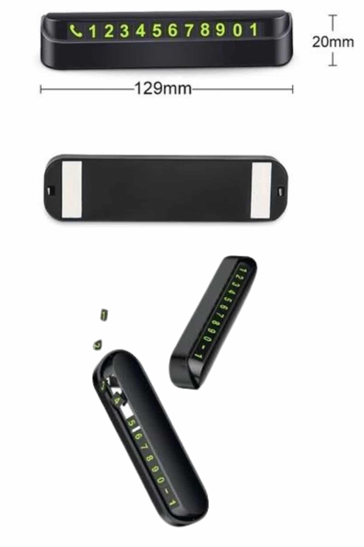 1214940_10-98.jpg Araç İçi Numaratör Numaralık Oto Cam Kartı Fosforlu Numaratör - Görsel 5