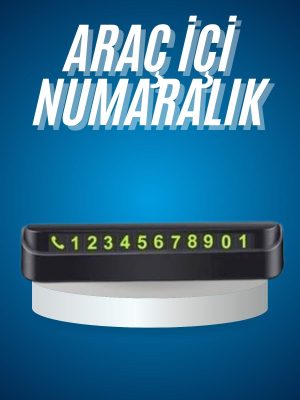 Araç İçi Numaratör Numaralık Oto Cam Kartı Fosforlu Numaratör