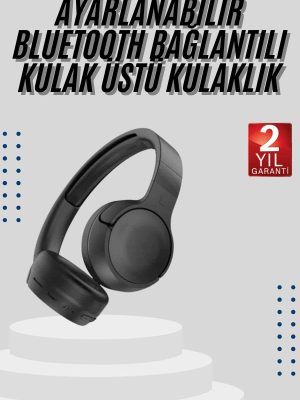Kablosuz Bluetooth Kulaklık Kulak Üstü Ayarlanabilir Uzun Ömürlü