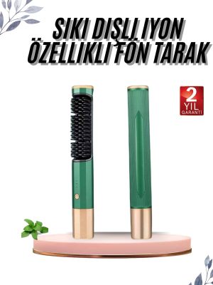 Üflemeli Saç Düzleştirici Fön Tarak Yüksek Isı Ayarlı İyon Özellikli