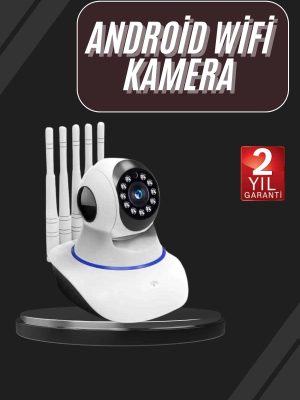 LED Aydınlatmalı 5 Antenli Motorlu 1080P Wifi Kamera Sensörlü