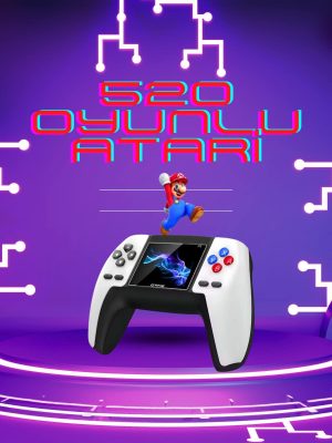 Kablosuz Oyun Konsolu Atari Game Stick Retro Konsol 520 Oyunlu