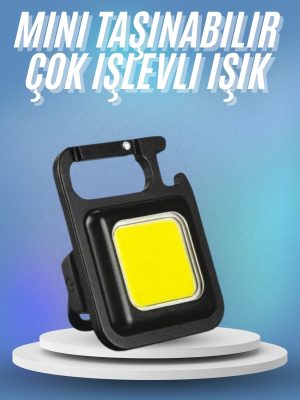 Işıldak USB Şarjlı Cep El Feneri Taşınabilir Mini Led Işık Çok Fonksiyonlu