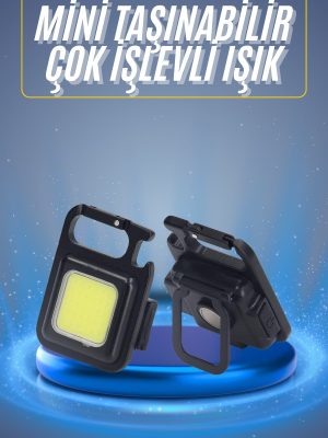 Kamp Çadır Lambası Şarjlı El Feneri Işıldak Anahtarlık Mini Mıknatıslı