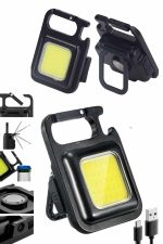 Kamp Çadır Lambası Şarjlı El Feneri Işıldak Anahtarlık Mini Mıknatıslı - Görsel 4