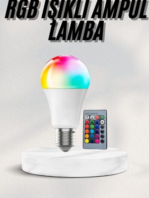 Akıllı RGB Led Ampul Led Uzaktan Kumandalı Renk Değiştiren Ampul