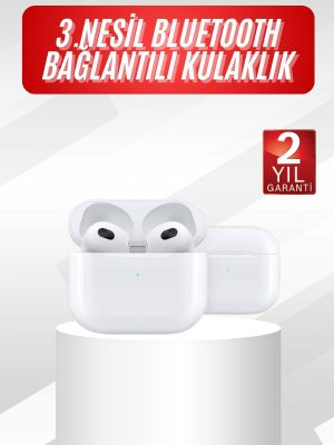 3.Nesil İOS Android Uyumlu Bluetooth 5.0 Beyaz Çağrı Cevaplama
