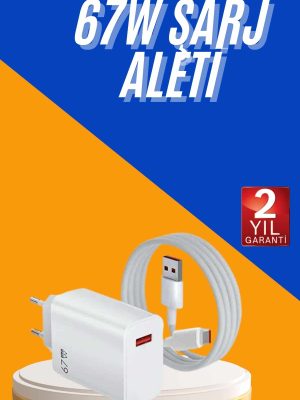 67W Hızlı Şarj Yüksek Voltaj Korumalı Type C Şarj Adaptörü