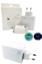 120 Watt Turbo Hızlı Şarj Aleti Seti Hızlı Şarj Adaptörü Beyaz - Görsel 2