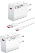 120 Watt Turbo Hızlı Şarj Aleti Seti Hızlı Şarj Adaptörü Beyaz - Görsel 3