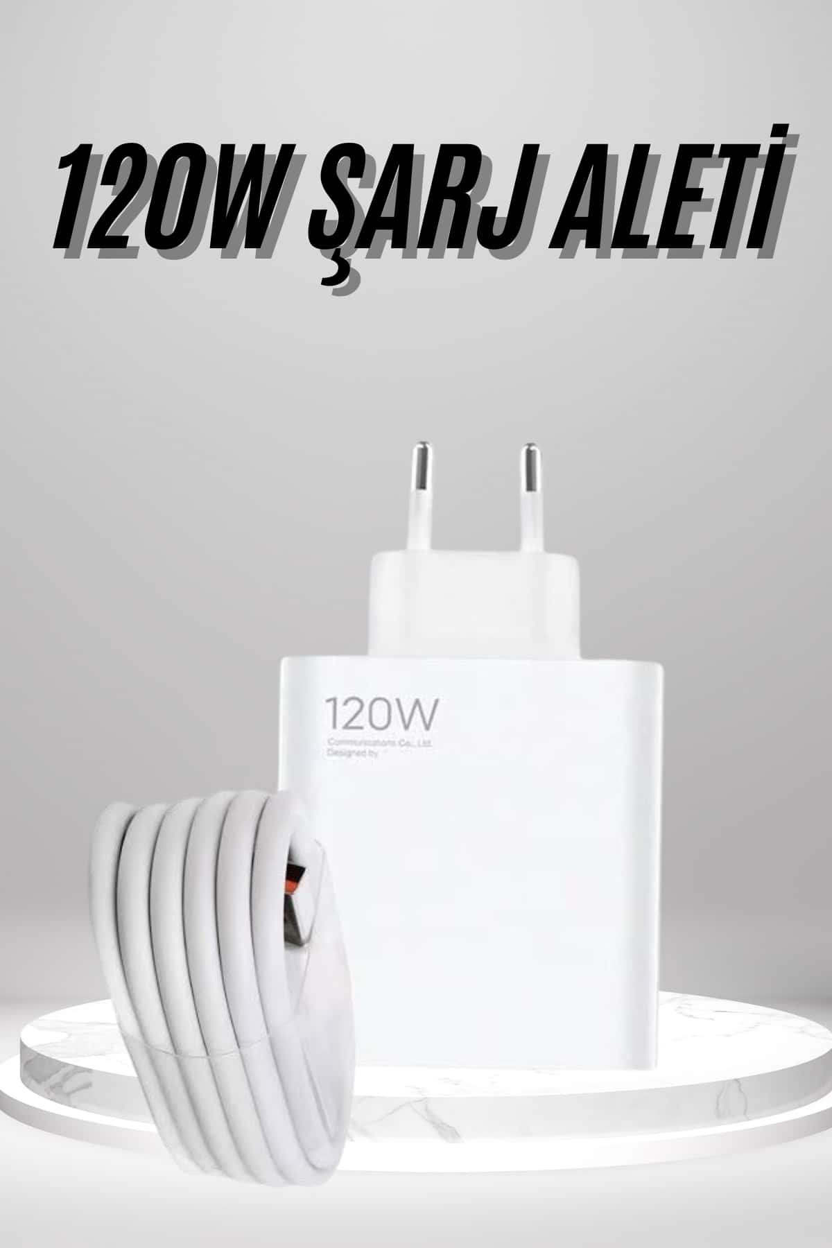 1215012_6-74.jpg Type C Yüksek Hızlı Şarj Aleti Beyaz 120W Ultra Uzun Ömürlü - Görsel 1