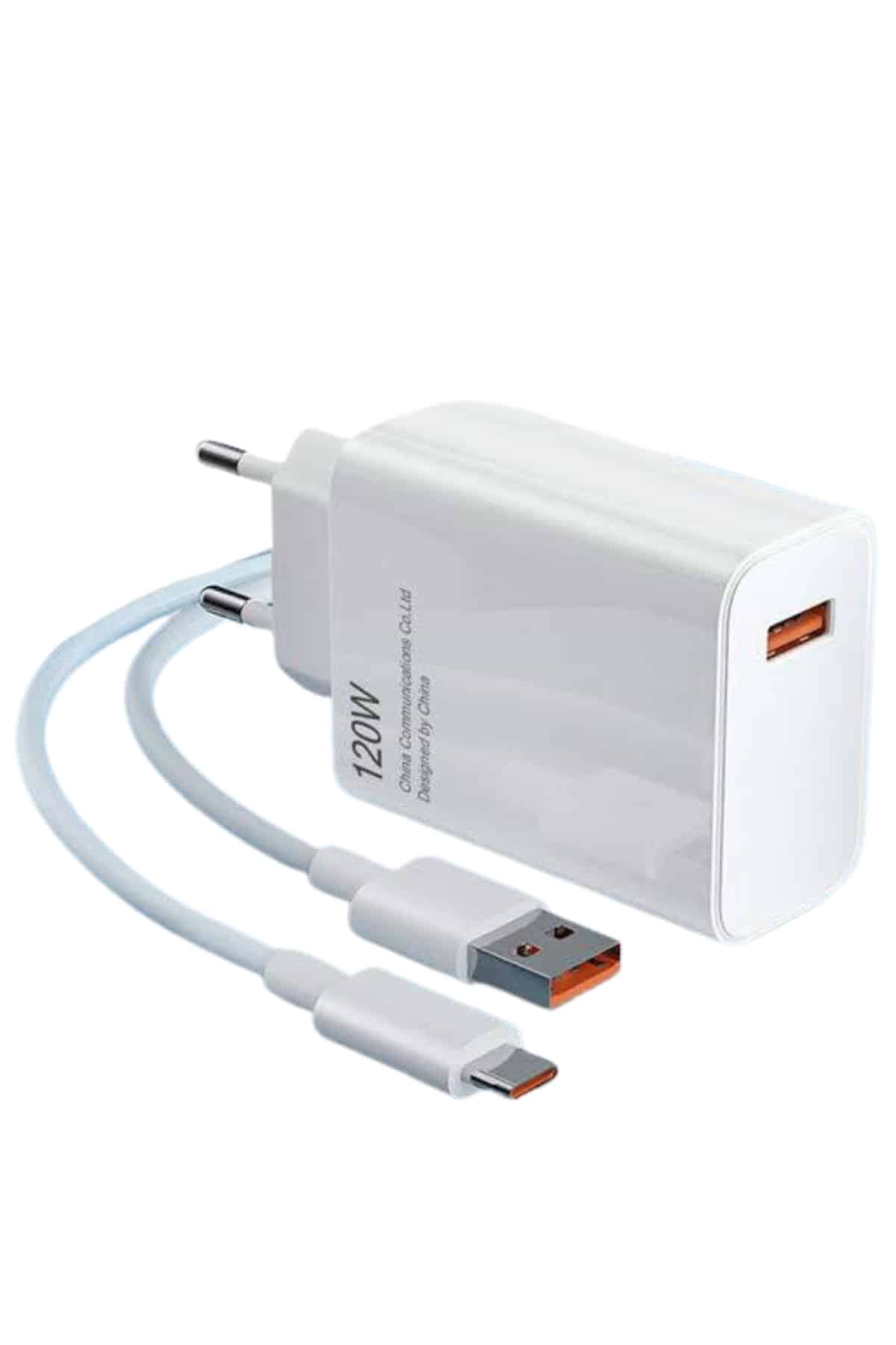 1215012_8-72.jpg Type C Yüksek Hızlı Şarj Aleti Beyaz 120W Ultra Uzun Ömürlü - Görsel 3