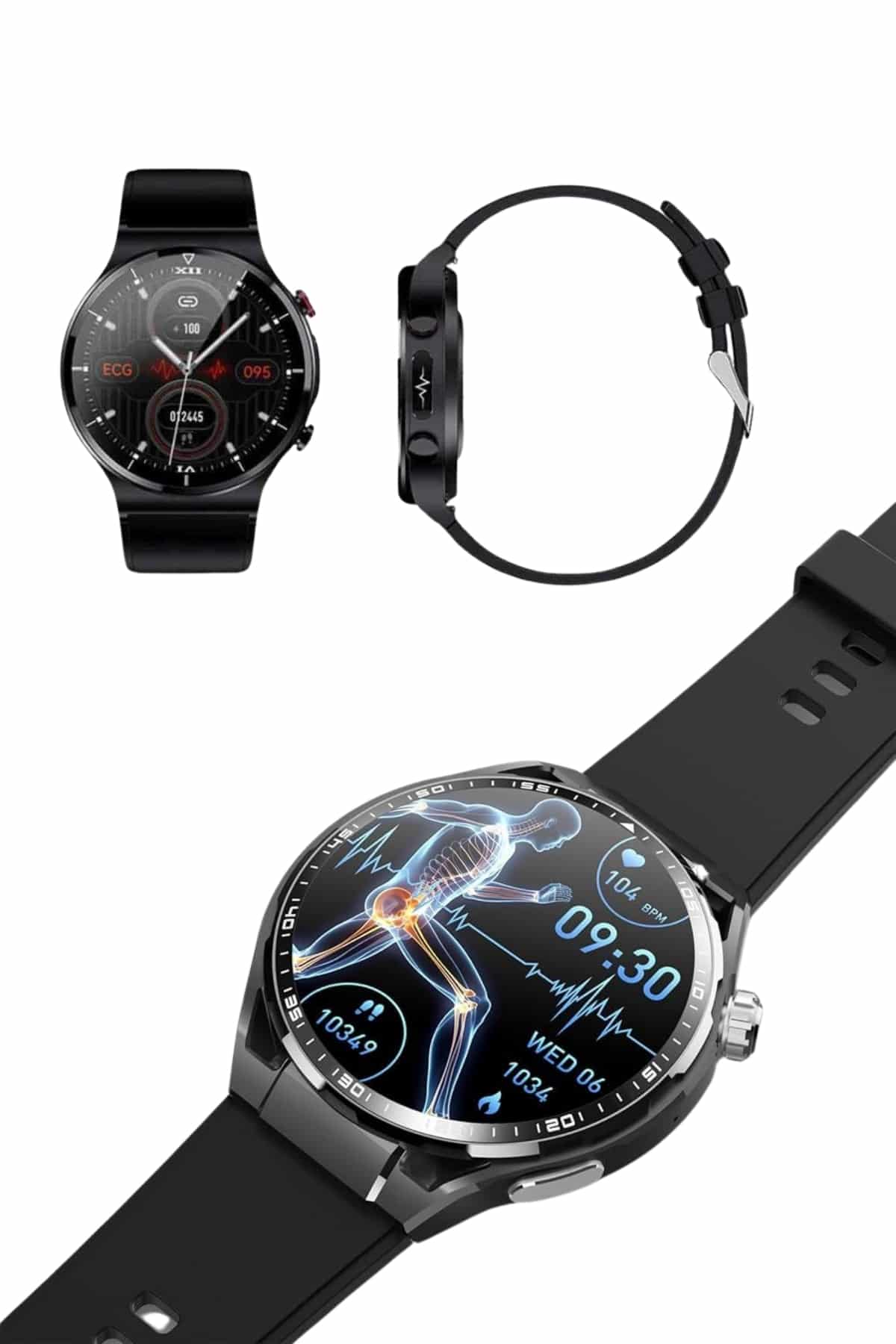 1215016_3-71.jpg Amoled Ekran Akıllı Saat Üç Kordonlu İOS Android Uyumlu - Görsel 3