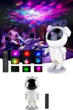 Astronot Şeklinde Bluetooth Hoparlör Gökyüzü Kumandalı Aydınlatma Lamba - Görsel 3
