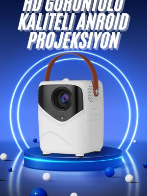 HD Ayaklı Portatif Projeksiyon Cihazı Bluetooth Wifi Akıllı Android İşlemcili