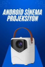 HD Ayaklı Portatif Projeksiyon Cihazı Android İşlemcili Sinema Projektörü